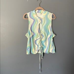 Stylish Multicolor Sleeveless Top